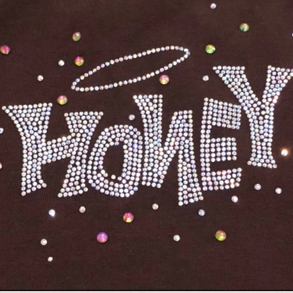 Shein Honey Rhinestone Crop Top Small - Picture 3 of 4